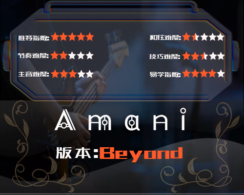 《Amani》---Beyond原汁原味高清弹唱吉他谱【有示范】